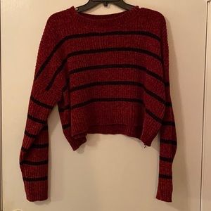 Long Sleeve Cropped Striped Sweater